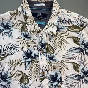 MBX Button Up Shirt Men's XL  Floral Palm Leaves Short Sleeve Pocket Hawaiian XL